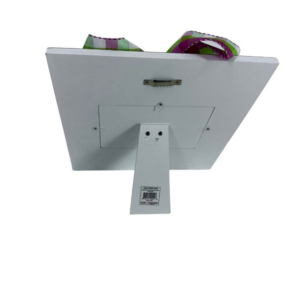MSC Mainstreet Collection 4" x 6" Shiplap with Green, Pink and White Bow - Picture 3 of 9